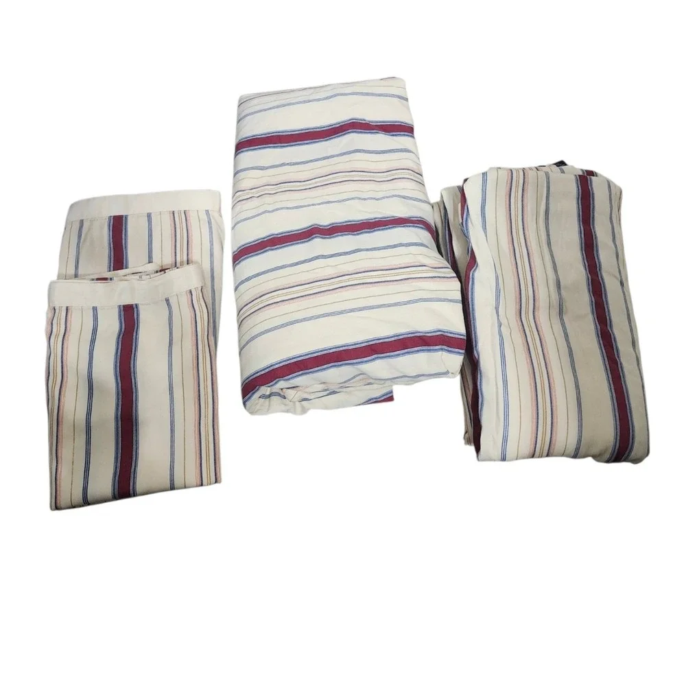 Chaps Home Casablanca King Sheet Set Multi Stripe 100% Cotton 4pc Discontinued